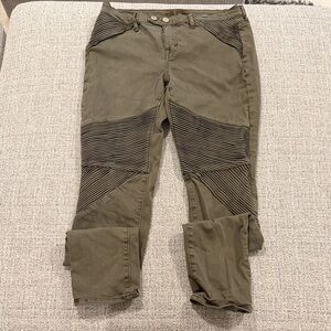 Dittos Olive Green Skinny Moto Jeans